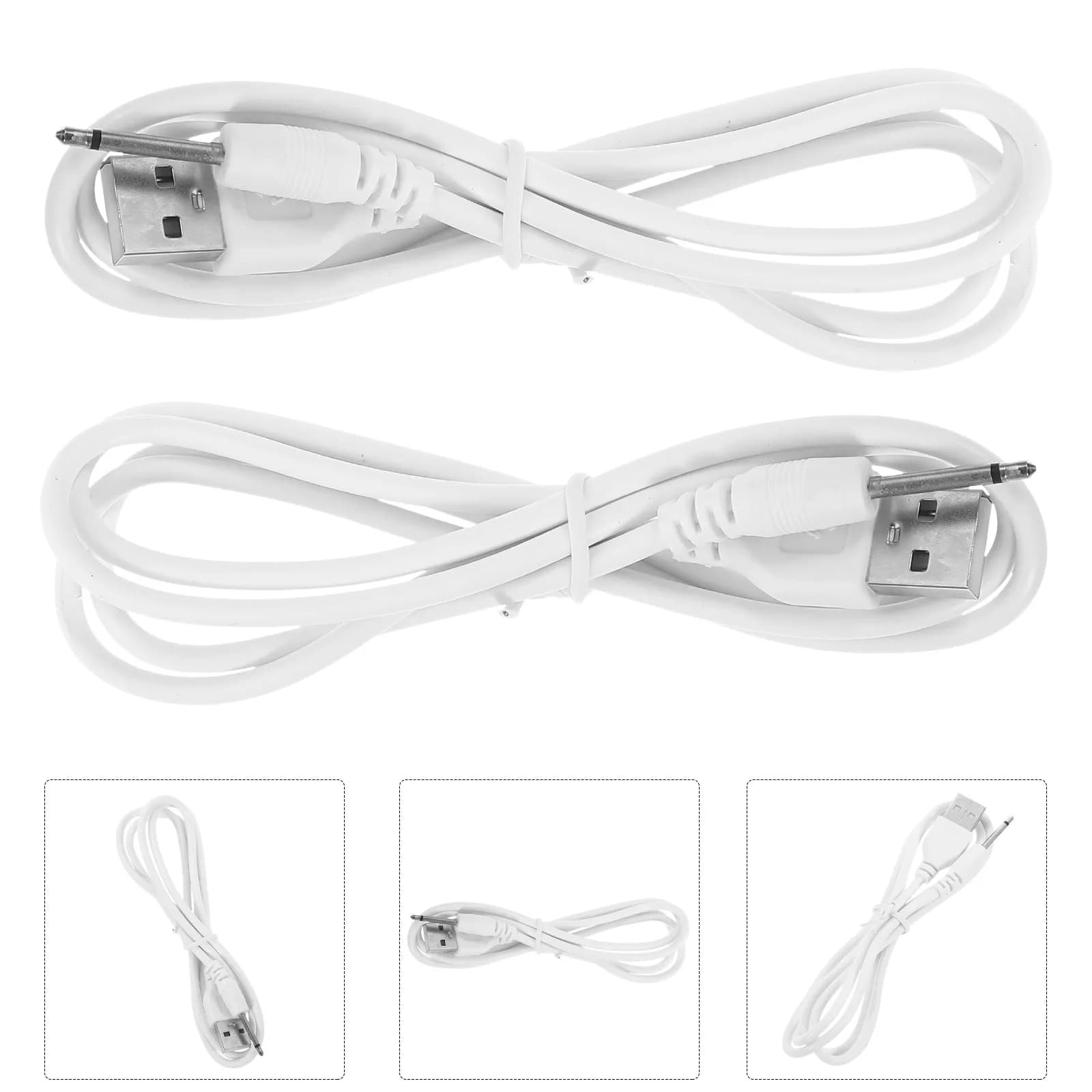 2Pcs USB Dc Charging Cable 2.5mm Charger Cord Replacement for Table Lamp USB Adapter Hub Instrument Charger Dc Charging Cable