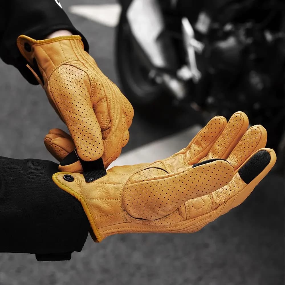 Motorcycle Gloves Summer motocross gloves in breathable leather Bike Gloves retro Touch Screen Riding Gloves for motorcycle