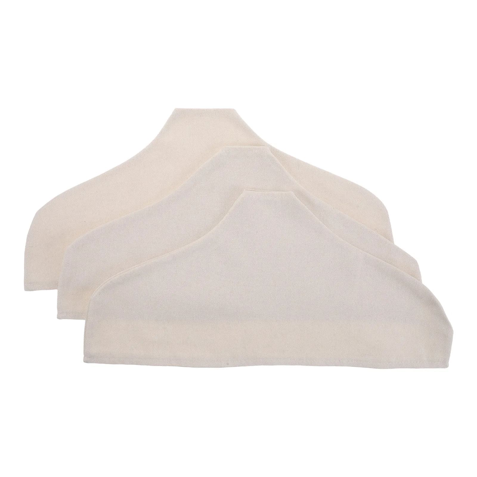 3Pcs Clothes Hanger Dustproof Covers Cotton Linen Non Slip Shoulder Covers Natural Breathable Garment Protector for Closet