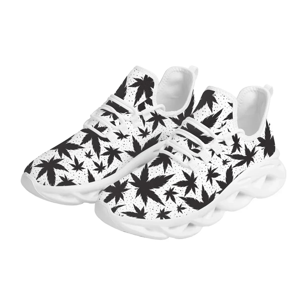 Scarpe vulcanizzate da donna con stampa 3D a foglia di pianta, scarpe casual da jogging per esterni, sneakers alla moda con lacci, Zapatos Mujer