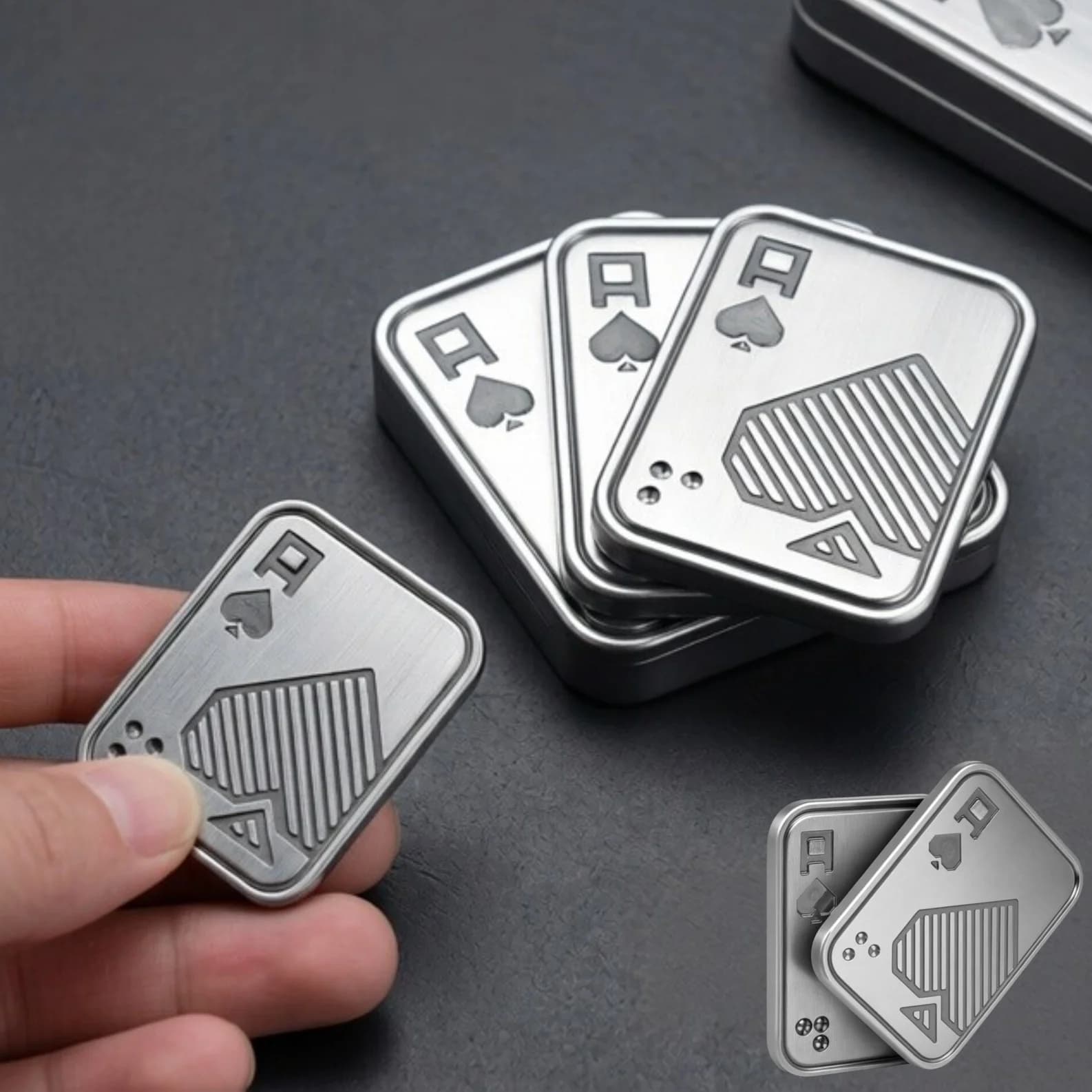 Fidget Toy Magnetico Portatile EDC Push Slider in Metallo, Spinner da Dito per Adulti, Gadget Antistress e Antiansia per Ufficio