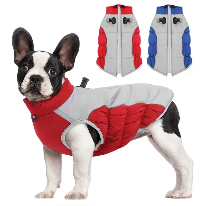 Cappotto invernale per cani per cani di taglia piccola, media e grande, giacca riflettente per cani con imbracatura Gilet in pile impermeabile per animali domestici Giacca da neve