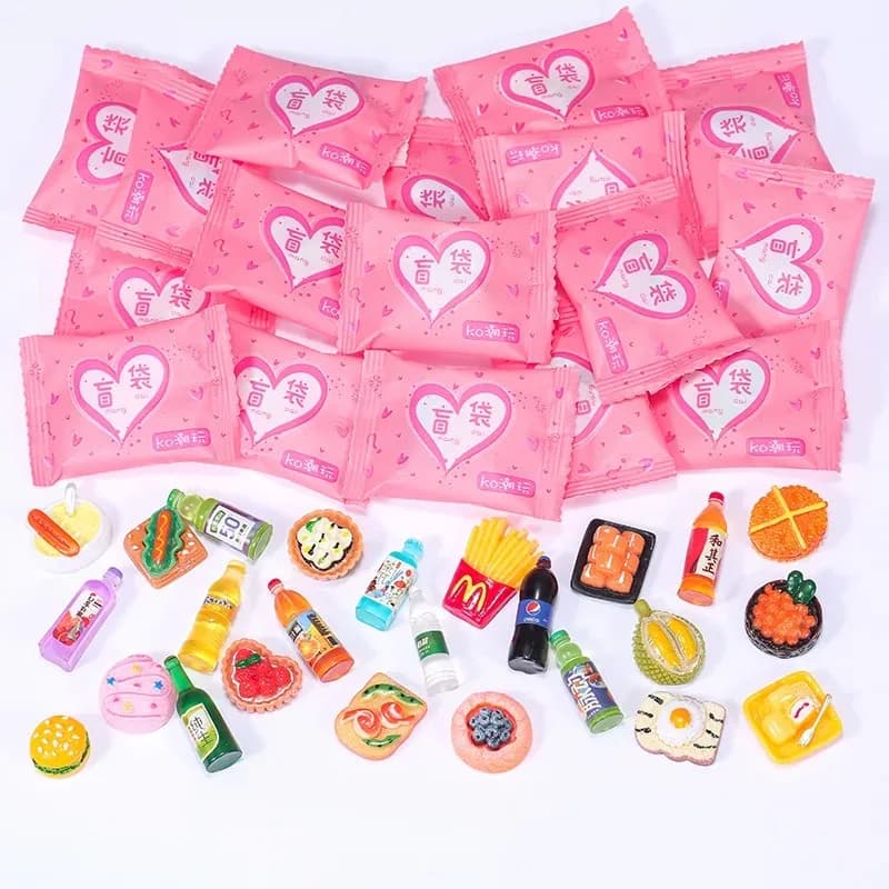 Borsa a Sorpresa con Miniature di Cibo, Giocattoli in Miniatura, Modelli di Simulazione, Snack da Supermercato, Bevande, Bottiglie di Vino, Gioielli, Piccoli Ornamenti