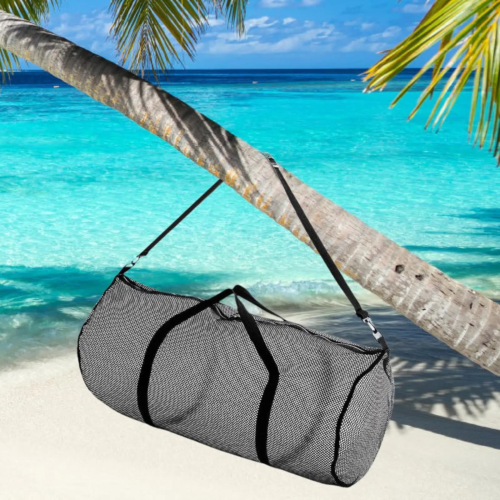 Basketball Storage Bag Equipment with Detachable Strap Sport Mesh Bag for Traveling Outdoor Sport Swimming Volleyball Basketball