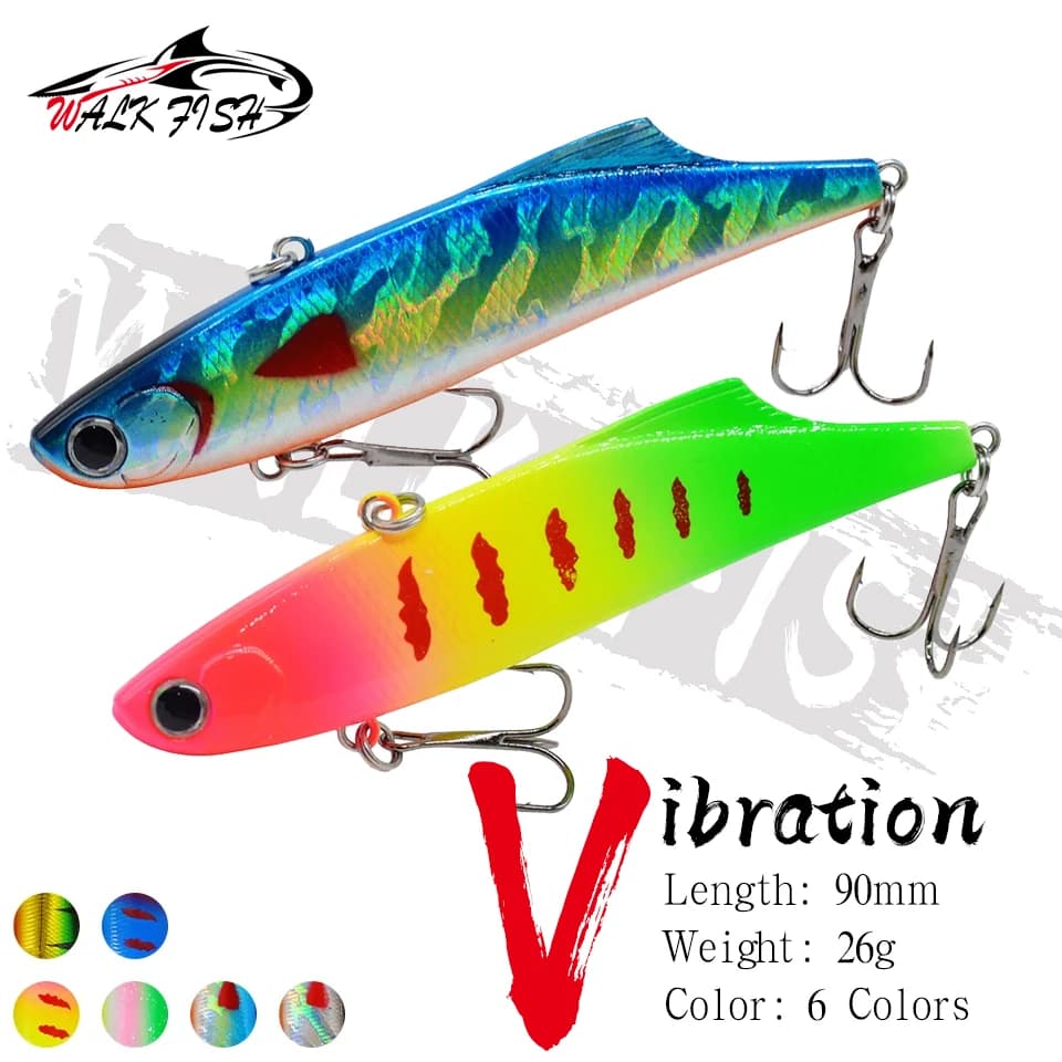 CAMMINARE PESCE 1 Pz 9 cm/26g Nuovo Ghiaccio VIB 1 Pz Affondamento Richiamo di Pesca A Lungo Gamma Full-swim Strato Esca Dura Richiamo Bionico attrezzatura da pesca