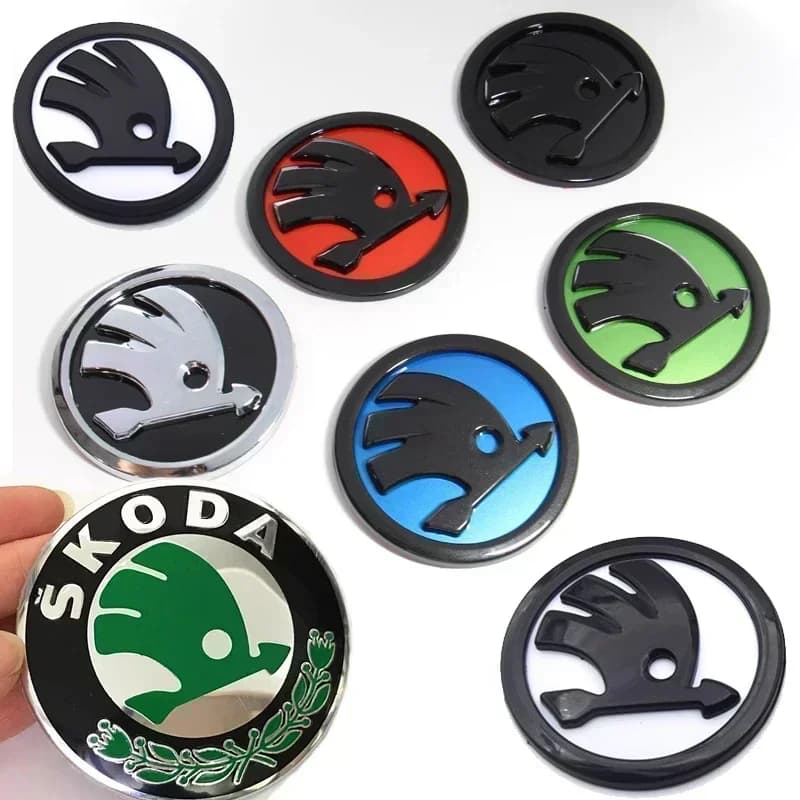 ABS Auto Anteriore Posteriore Emblema per SKODA Rapid Fabia 1 2 Karoq Yeti Superb Vision Octavia A7 RS Decalcomanie Tronco Logo Adesivo Accessori