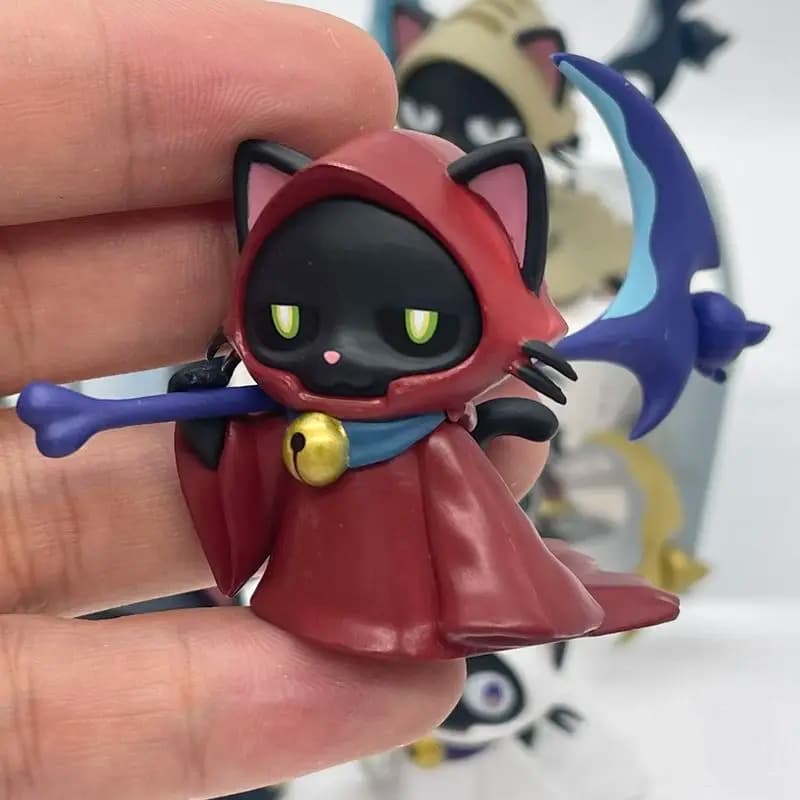 Nuovo prodotto disponibile Scatola cieca per gatti che trasporta falce della morte Figurina carina Ornamento da tavolo Regalo a sorpresa di compleanno per ragazze