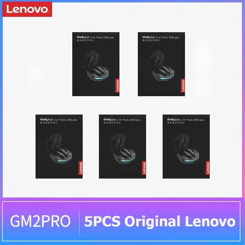 Cuffie Wireless Lenovo GM2 Pro con Controllo Touch, Auricolari Bluetooth per Gaming, Riduzione del Rumore, Audio HiFi Stereo, Auricolari Sportivi