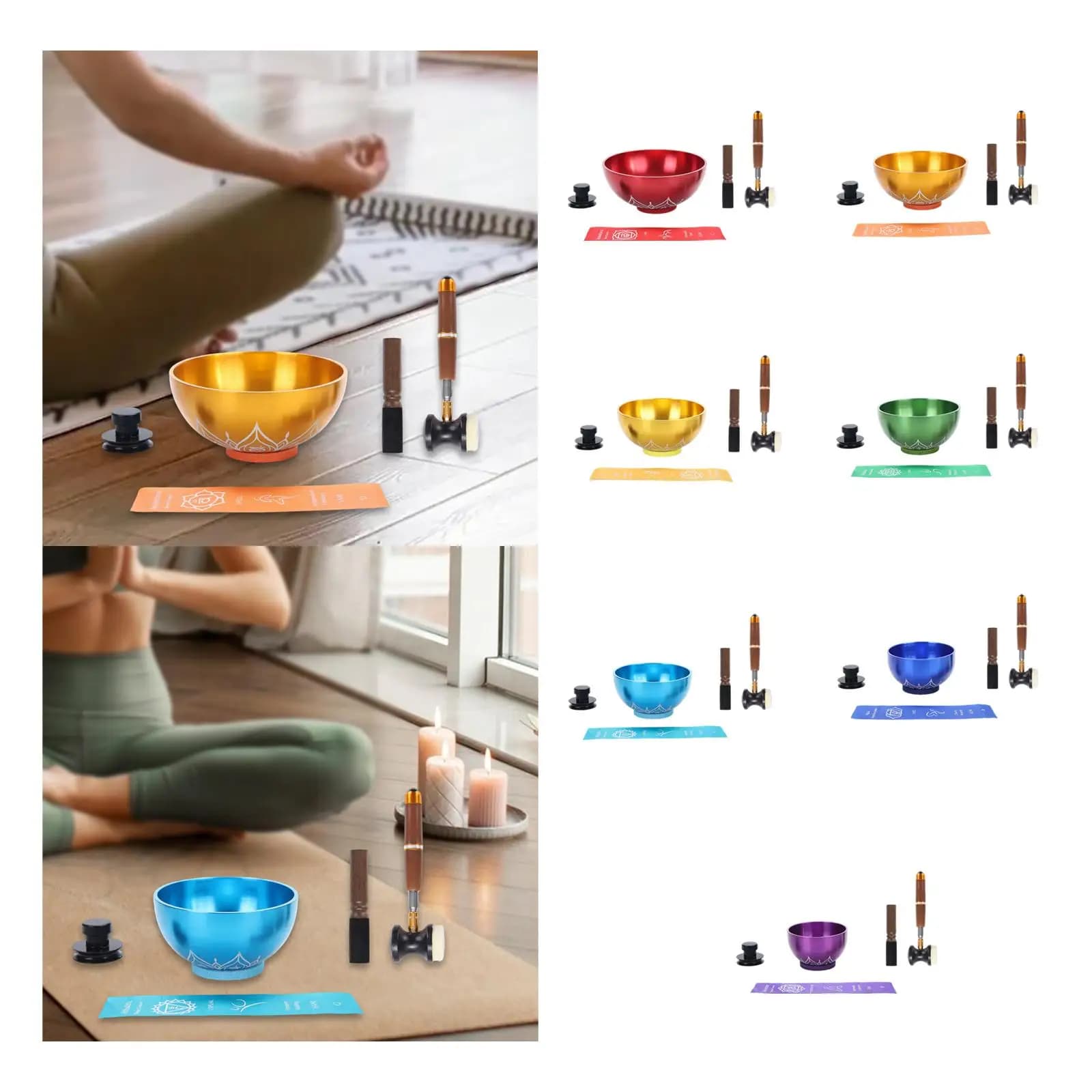 Sing Bowl Set Chinese Handcraft Buddhist Music Bowl for Tabletop Women Men