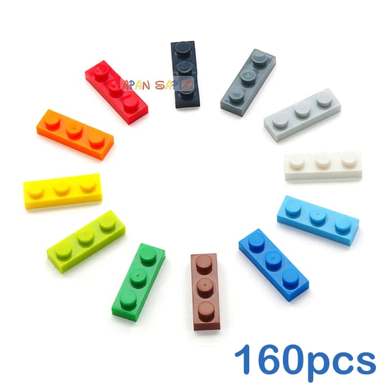 160 pz FAI DA TE Building Blocks Figure Sottili Mattoni 1x3 Punti 12 Colori Educativi Formato Creativo Compatibile Con 3623 Giocattoli per I Bambini