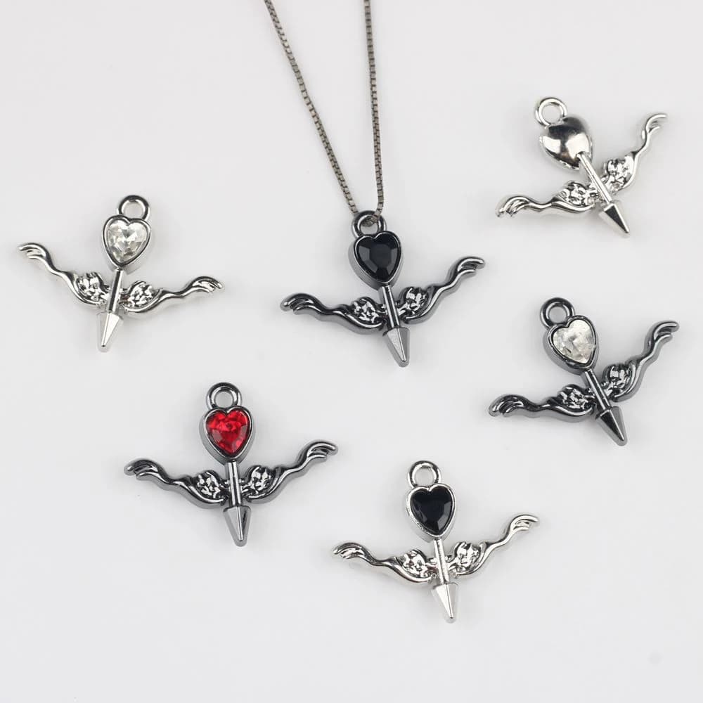 10pcs Fashion Bow And Arrow Charms Shape Pendant DIY Handmade Jewelry Making Accessories Earrings Necklace Bracelet Ornament