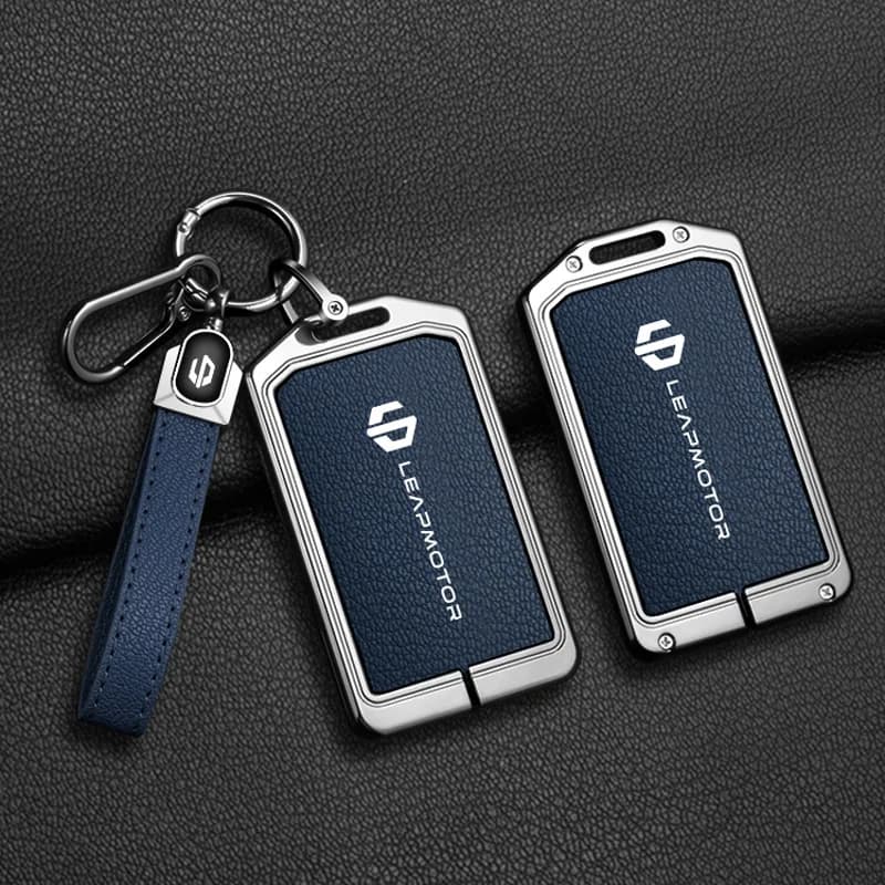 For Leapmotor C16 C10 C11 B10 Car NFC Card Zinc Alloy Leather Key Cover Case Holder Chain Smart Key Protector Shell Accessories