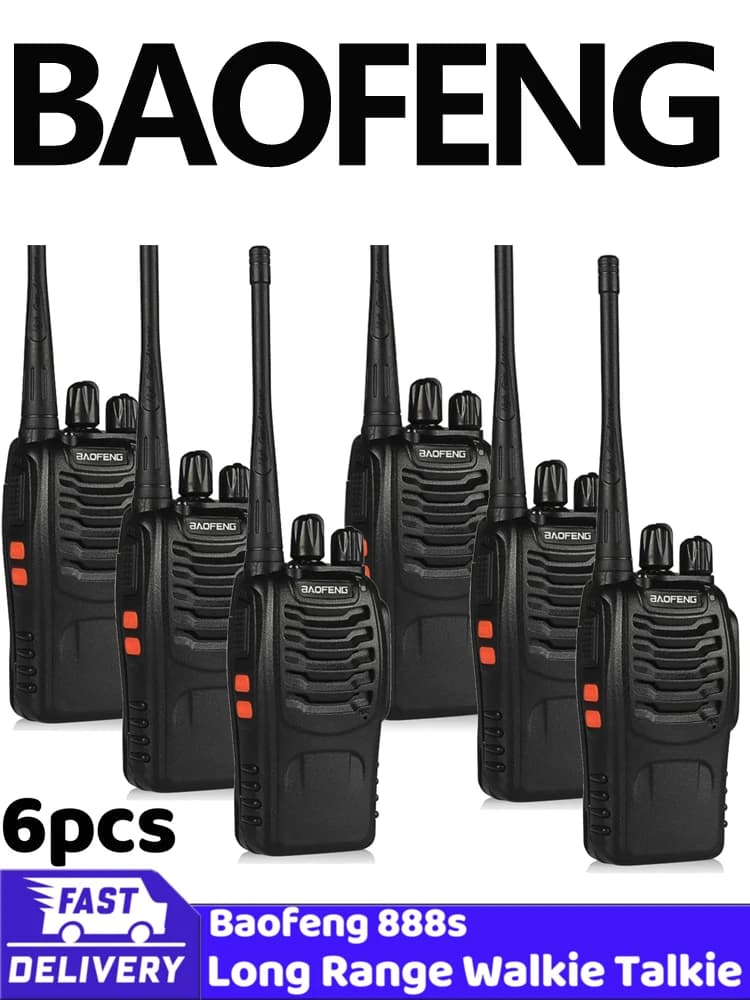 Self driving tour palmare baofeng walkie talkie BF 888 S 6 pezzi o 3 paia di radio bidirezionali a lunga distanza UFH 400-470MHZ