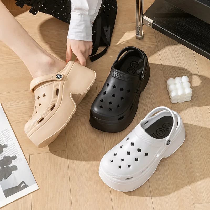 Zoccoli con plateau grosso Scarpe da donna Sandali con zeppa da spiaggia antiscivolo Donna Pantofole con sandali EVA con fondo spesso moda estiva