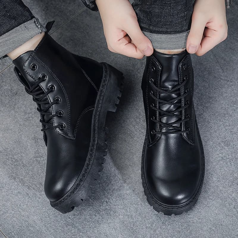 High Top Desert Boots Unisex Platform Ankle Boot Comfortable Wear-Resistant Men Working Boots New Outdoor Men Hiking Boots Black