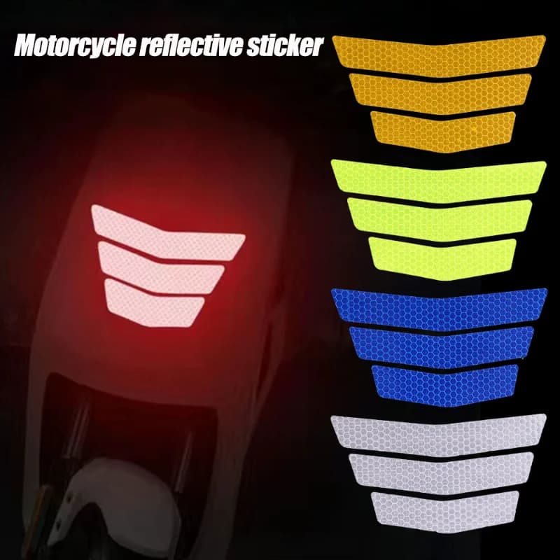 3 pezzi adesivi moto avvertimento riflettente freccia trapezoidale coda parafango auto camion bici da corsa corpo paraurti decalcomania nastro adesivo