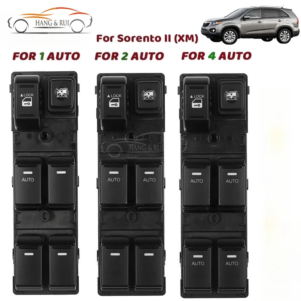 Interruttore Alzacristallo Elettrico Anteriore Sinistro per Kia Sorento II XM 2009-2014 93570-2P200 93573-2P300