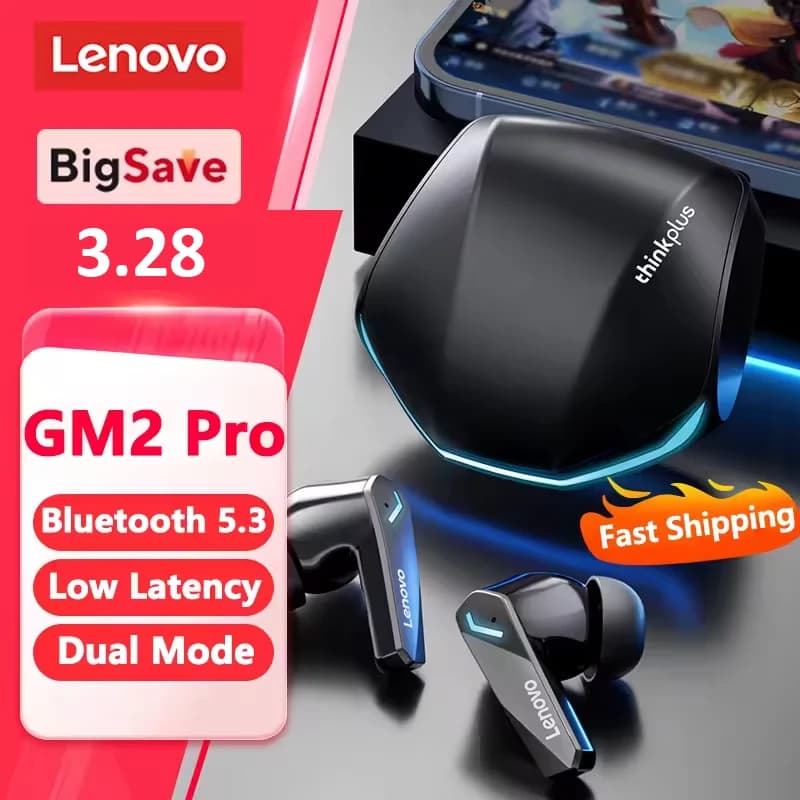 New Lenovo GM2 PRO Bluetooth Headphones with Audio HIFI for Gaming, Long Battery Life, Compatible with Multiple Devices, Waterproof Audiences