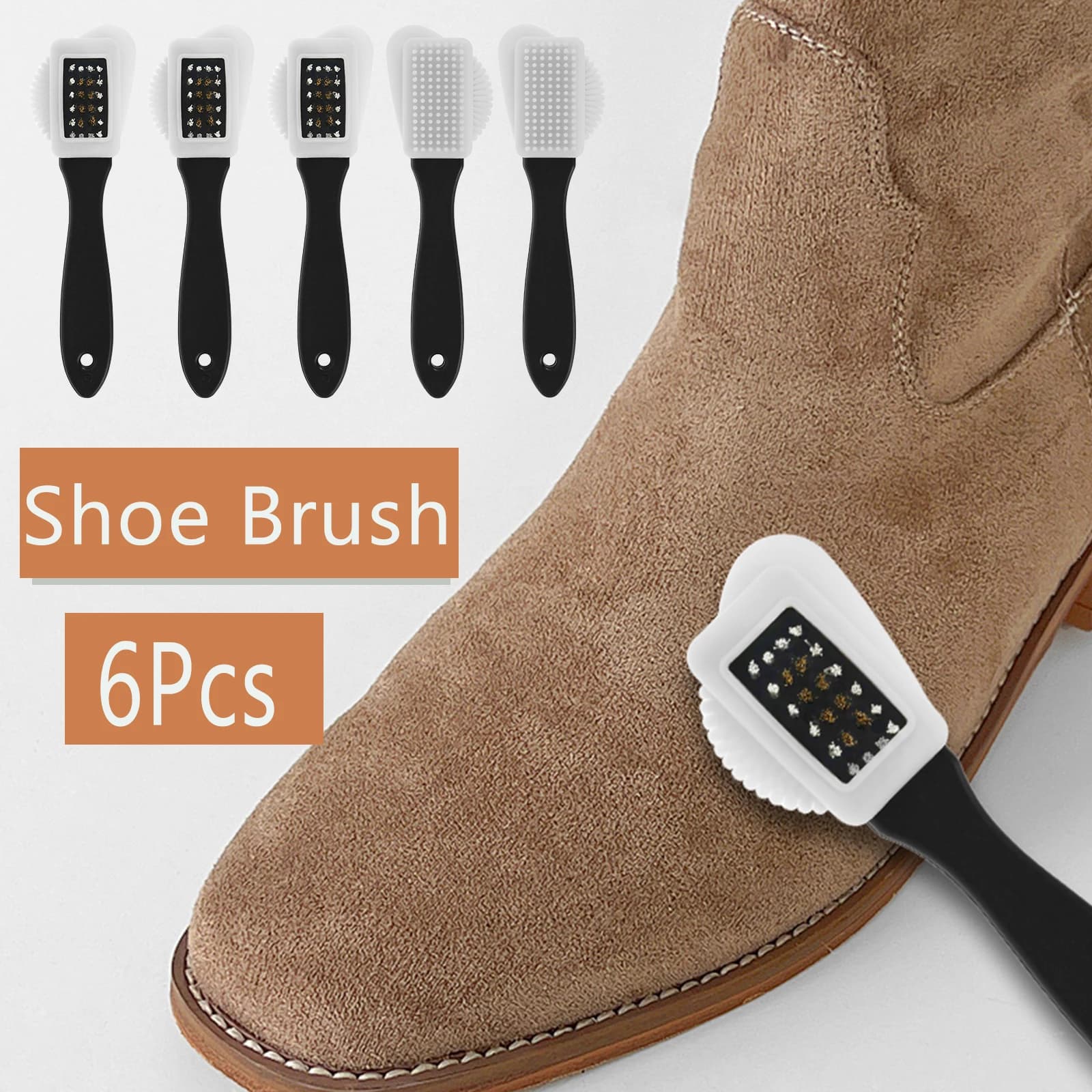 6 pezzi Spazzola per scarpe kit per la pulizia della pelle scamosciata detergente per scarpe Smalto per scarpe in plastica riutilizzabile Kit per la pulizia delle scarpe multifunzionale Articoli per la casa