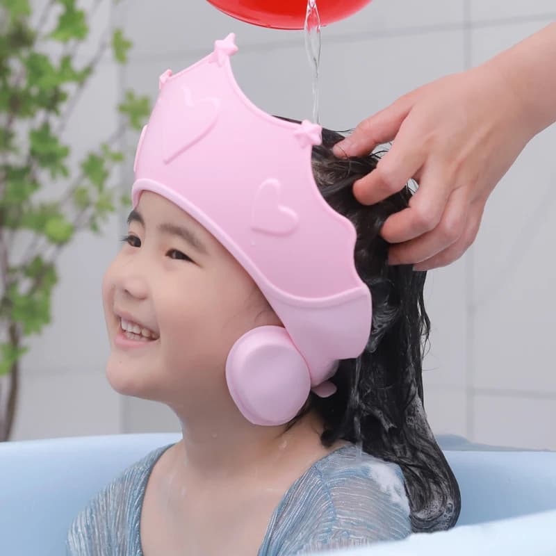 Cappello Protettivo per Bambini, Sicuro per la Protezione delle Orecchie, Regolabile per il Lavaggio dei Capelli, Cappello Morbido per il Bagno e la Doccia