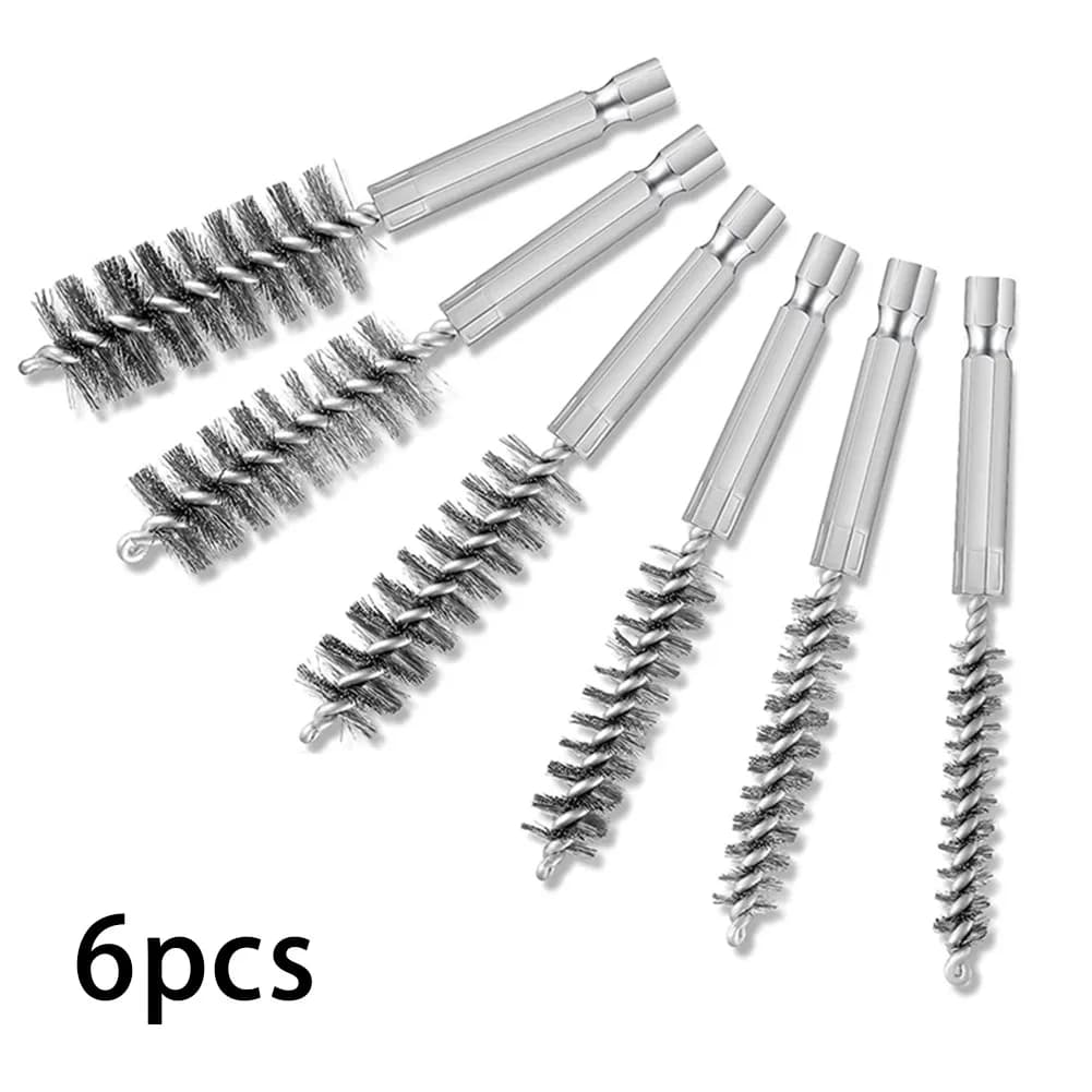 Spazzole di perforazione da 6 pezzi spazzole di pulizia in acciaio inossidabile per la pulizia di utensili a percussione per trapano elettrico per trapano a percussione