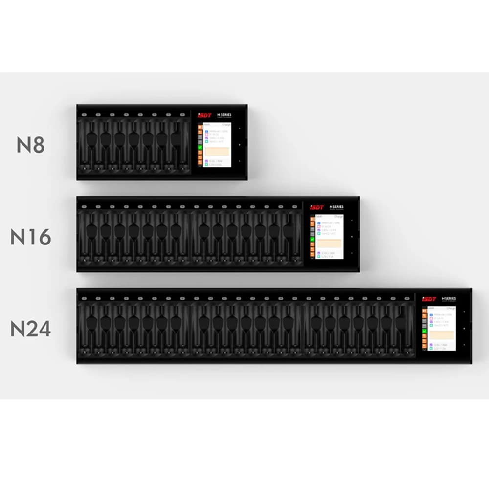 Caricabatterie rapido intelligente ISDT N8 N16 N24 AA AAA DC per batteria Li-lon LiHv Ni-mh Ni-Cd LiFePO4