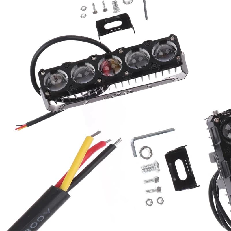 Fendinebbia a LED per moto in alluminio a doppio colore con fascio alto/basso per auto camion SUV UTV Mini lente faro luce di guida