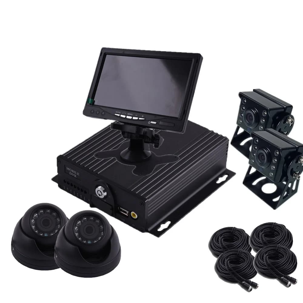 Kit DVR mobile per veicoli con scheda SD per autobus per camion MDVR 4G GPS Wifi con telecamera AHD per auto e monitor LCD da 7 pollici
