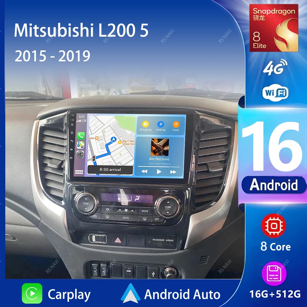 Android 15 Carplay Autoradio Lettore Multimediale Per Mitsubishi Pajero Sport 3 L200 5 Triton 3 2015 2016 2017 2018 2019 GPS Stereo