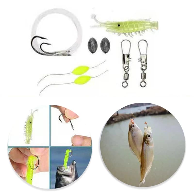 Mini survival fishing kit, small emergency fishing gear box, outdoor fishing set, compact kit for campers and hikers.