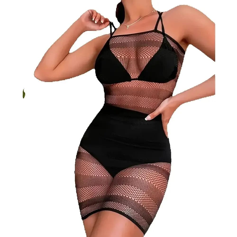 Abito Mini Bodycon a Rete da Donna alla Moda, Abbigliamento da Discoteca, Lingerie Erotica Trasparente a Rete, Gonna Corta Aderente