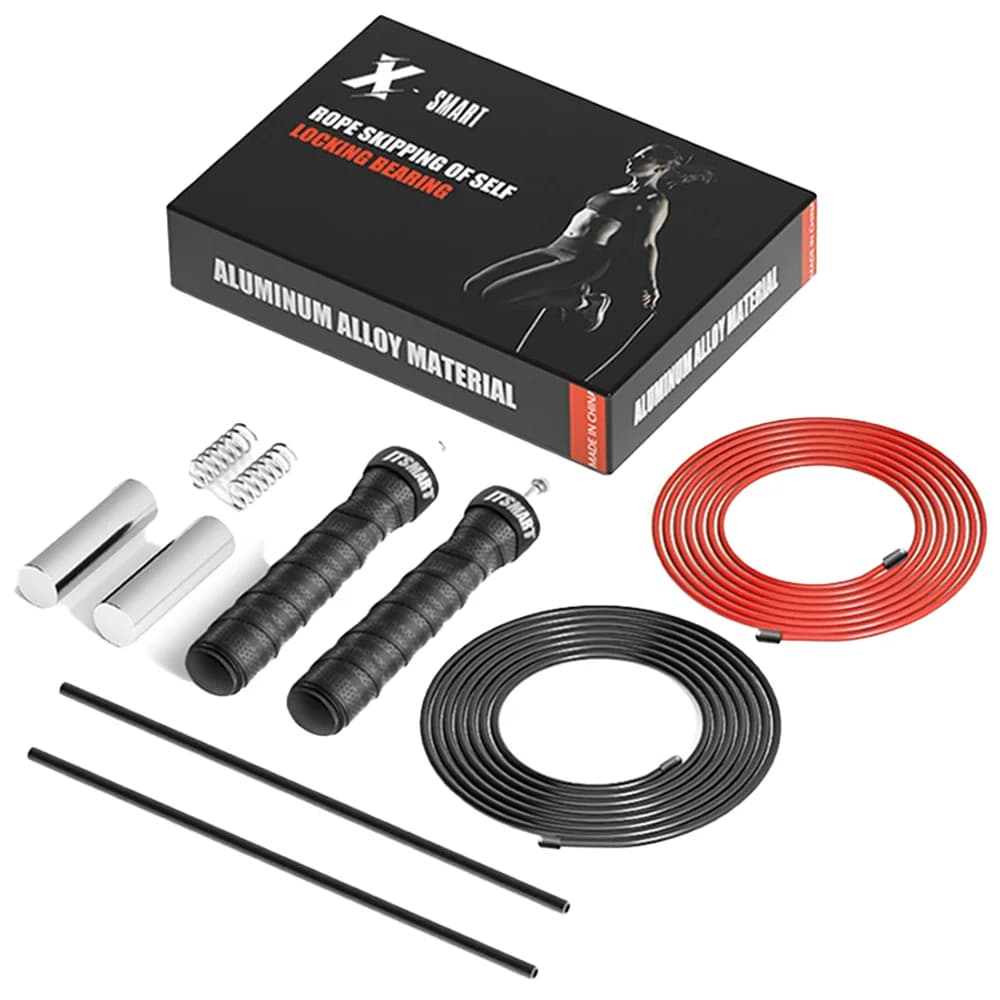Adjustable Steel Wire Jumping Cord Set With Carbon Steel Sports Bearing For Fitness Exercise