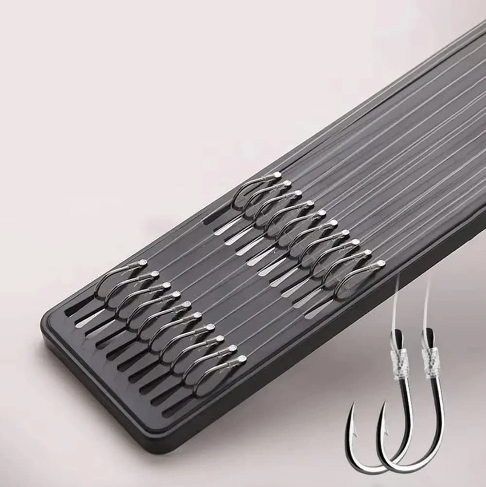 10 pz/set Doppi Ganci Lenza Filo E Girevoli Ad Alta Resistenza Accessori Per la Pesca Girelle Filo con Kit Ganci