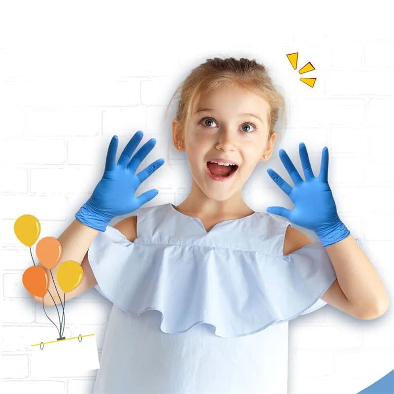 Guanti monouso per bambini, 20/50 pezzi, guanti in nitrile per studenti, bambini, pittura, artigianato, pulizia della casa, cucina, guanti fai da te