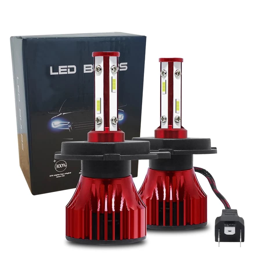 4 lati H4 Lampadina per fari a LED per auto H7 Faro a LED H8/H9/H11 H13 9005 9006 9012 5202 9003 9004 9007 Fendinebbia per auto da 360 gradi 12V