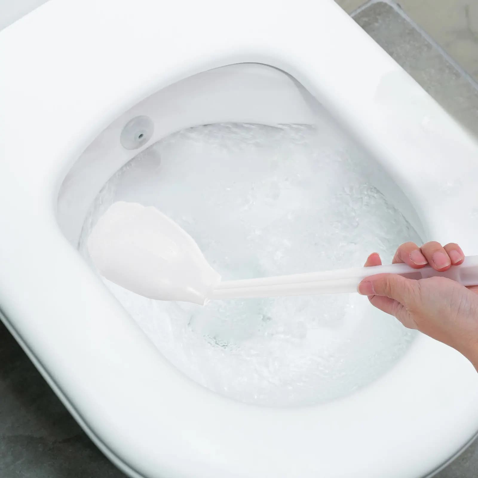 Set di 5 Spazzole per WC con Manico Lungo, Robuste e Angolate, con Setole Morbide, Riutilizzabili e Igieniche per la Pulizia del Bagno