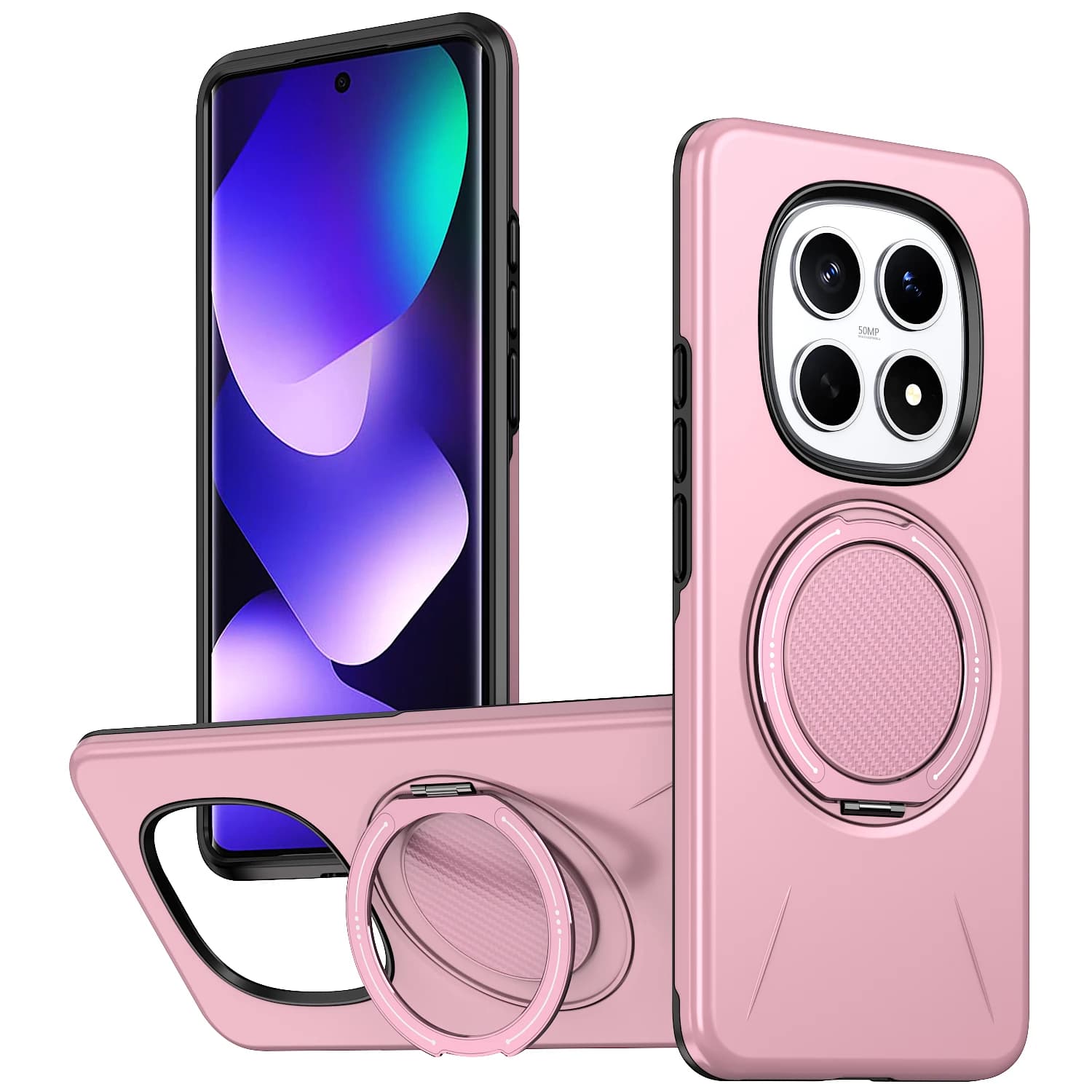 Per Xiaomi Redmi Note 15 Pro Plus Note 14 Pro Plus 360 ° Custodia per telefono di lusso con supporto rotante, antiurto e con staffa integrata