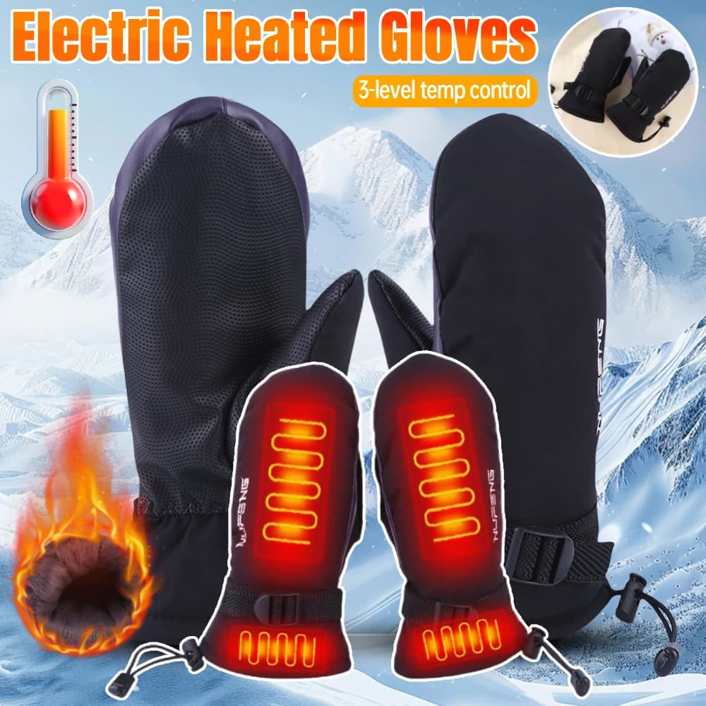 Guanti riscaldanti elettrici Guanti da moto con temperatura a 3 marce Guanti da arrampicata Sci Guanti riscaldati USB resistenti al freddo Scaldamani