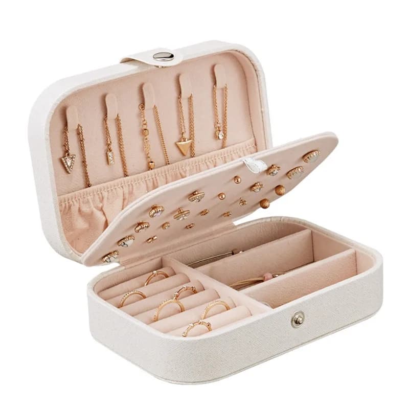 2023 Portable Jewelry Organizer Display Travel Jewelry Boxes Leather Storage Boxes Hinge Jewelry Joyero