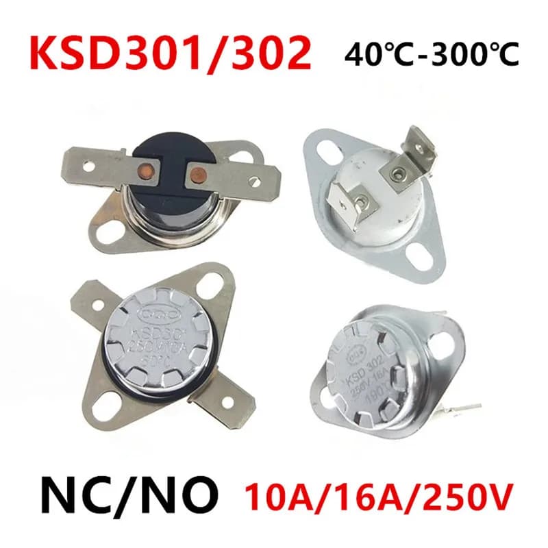 KSD301 KSD302 40-300 gradi Ceramica 10A 16A 250V Normalmente Chiuso Interruttore di Temperatura Aperto Thermostat45C 75C 85C 90C 135C 220C 300C