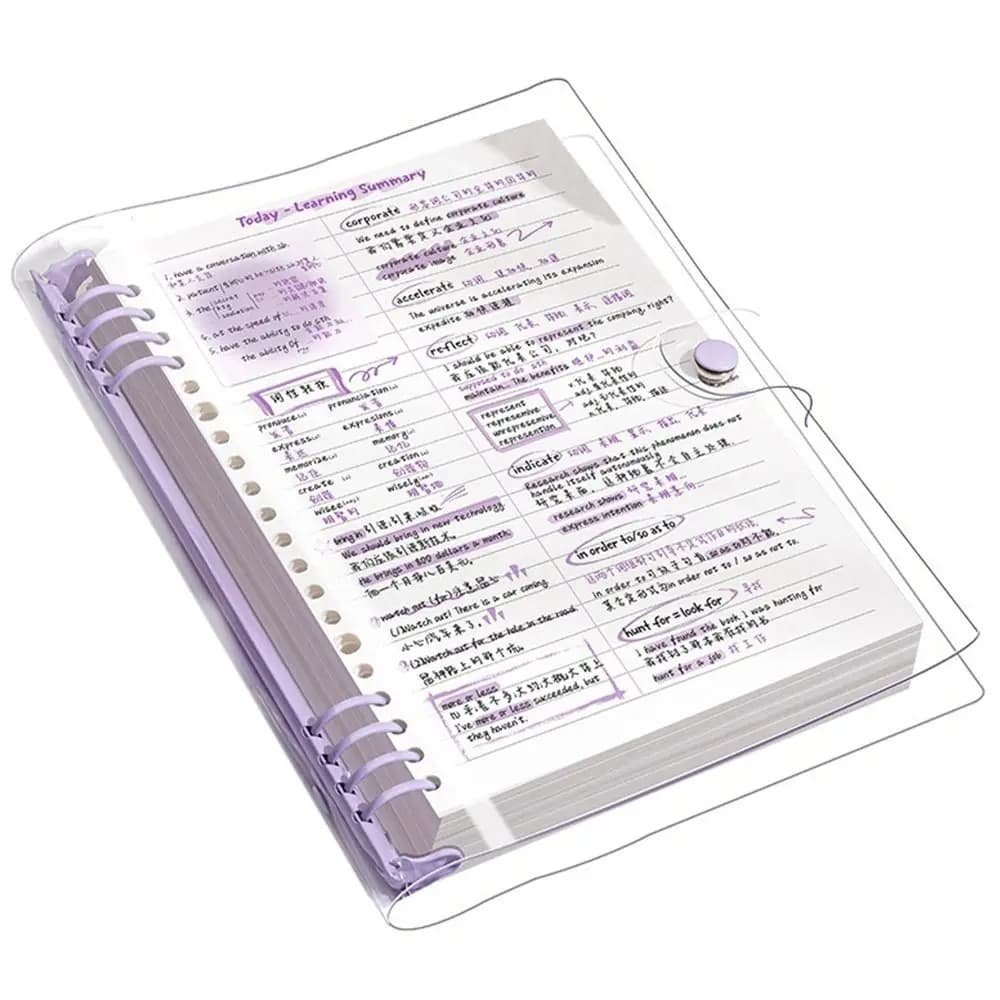 Creative A5 Binder Notebooks Transparent Daily Weekly Planner Note Pads Loose-leaf Sketchbook Memo Book School Office Supplies