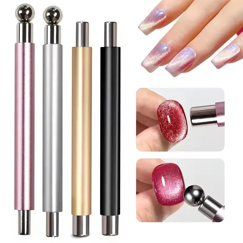 1 Piece Magnetic Tool for Nail Art Effect Cat Eye, Cylinder Stick with Ball Magnet, Manicure Accessories