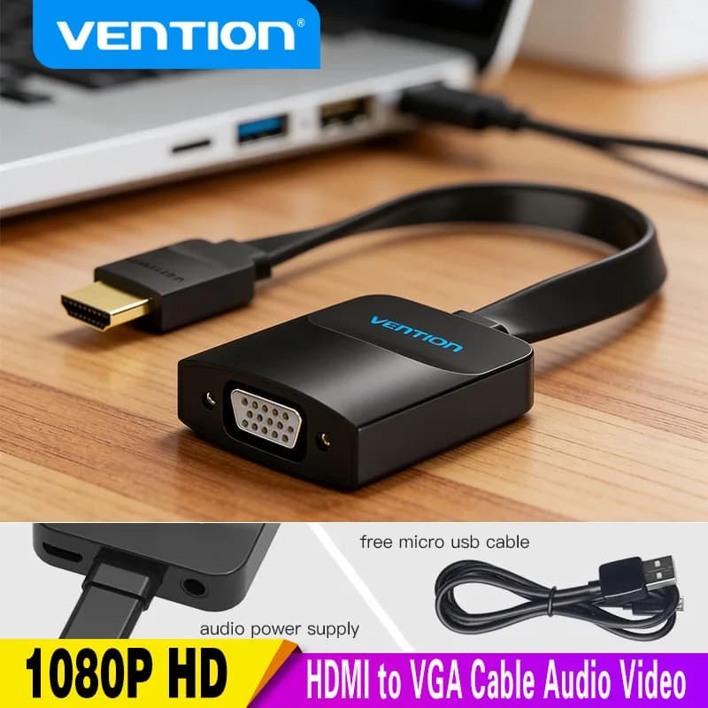 Vention NEW HDMI adapter to VGA Cable Video Audio Converter from Digital to Analog for Xbox 360 PS3 PS4 PC Laptop TV Box Projector