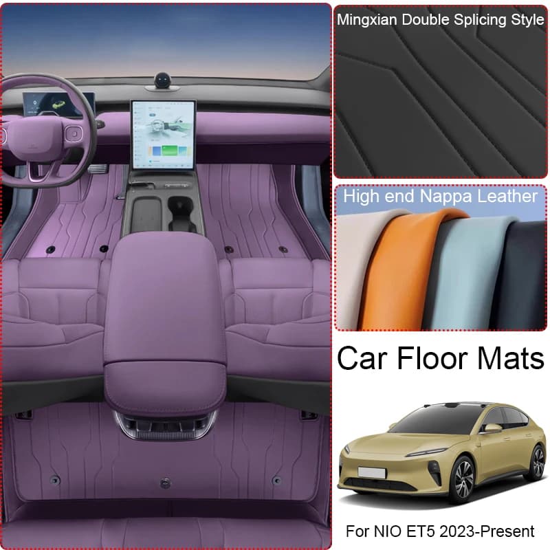 Custom nappa leather anti-slip car protective mat for NIO ET5 2023-present Luxury Waterproof Mat Interior Accessories