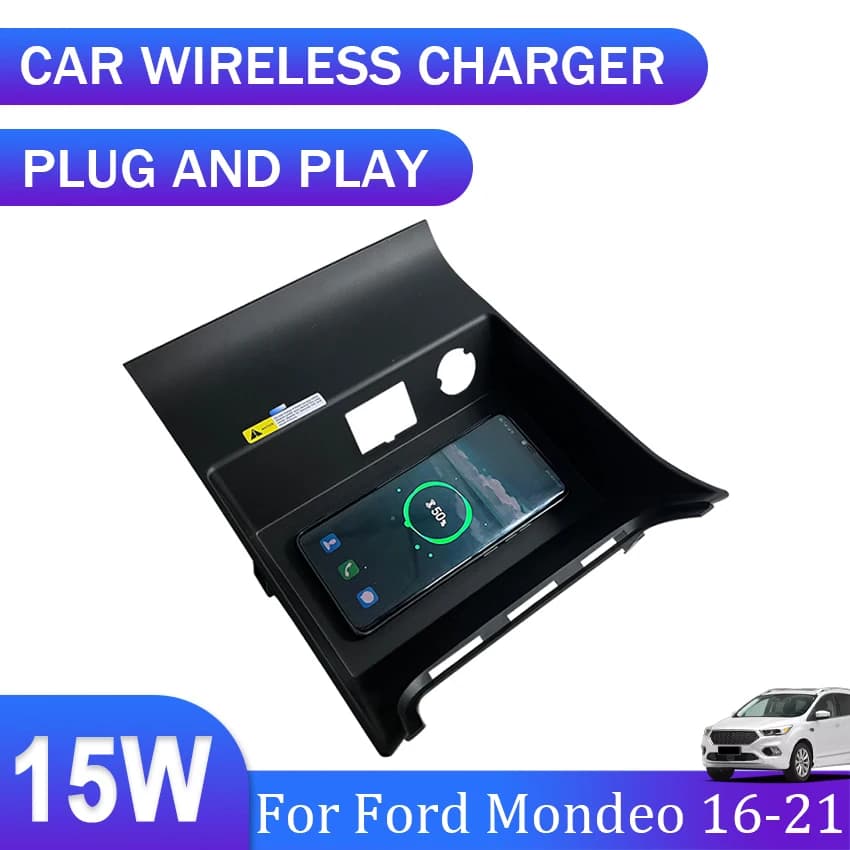 15 W Car Wireless Charger, Special QI Fast Charging Panel for Ford Mondeo 2018 2020 2021, Car Induction Charger