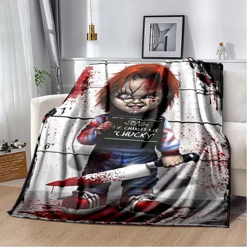 Bambino di gioco Chucky coperta film Horror personaggio in pile indossabile coperta biancheria da letto decorazione della casa per bambini adulti