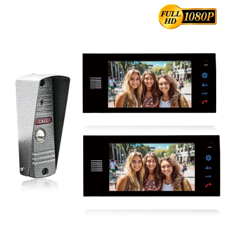 Sistema di campanello video AHD 1080P Videocitofono cablato da 7 pollici Kit videocitofono con tasto touch per visione notturna IR