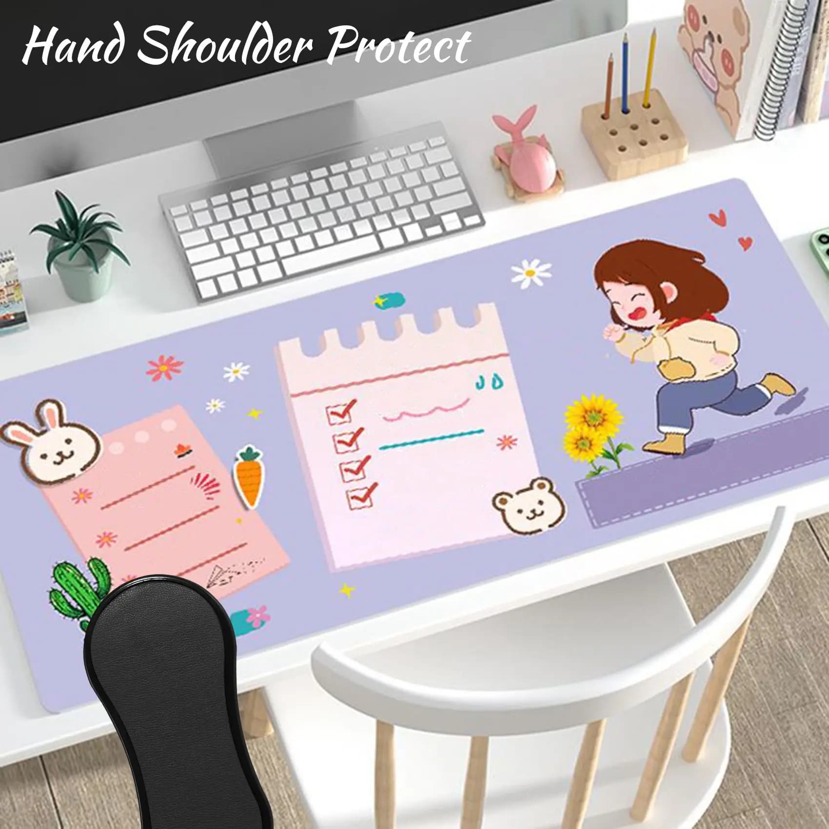 AED2-Hand Spalla Proteggi Bracciolo Pad Scrivania Attaccabile Tavolo per Computer Supporto per Bracci Tappetini per Mouse Bracci Poggiapolsi Sedia Extender per