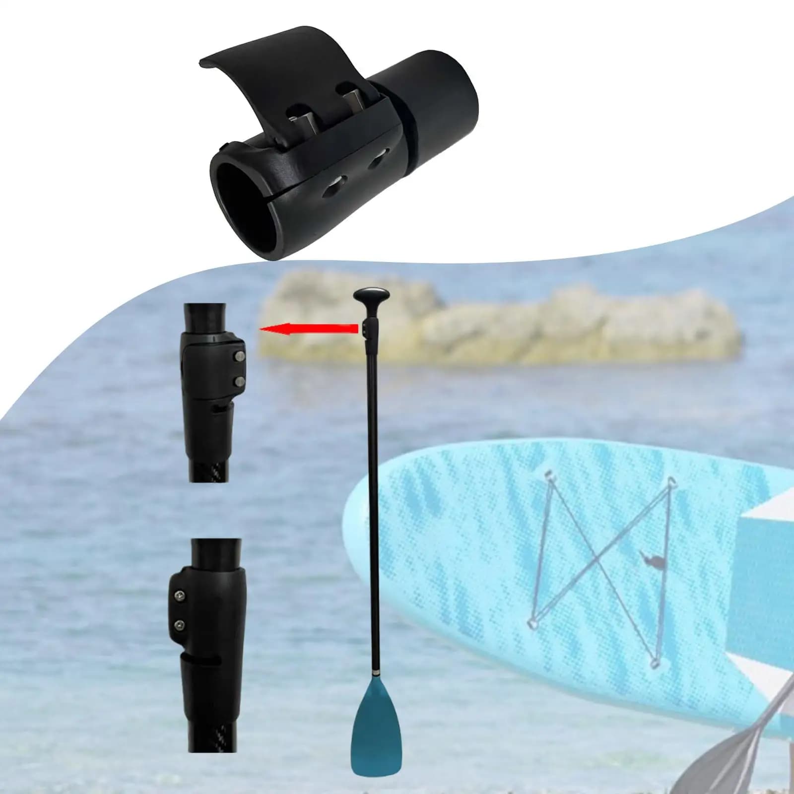 Paddle Clamp Quick Release Parts Accessory Paddle Shaft Clamp Adjuster Clip for Outdoor Water Sports Canoeing Boats Kayaking