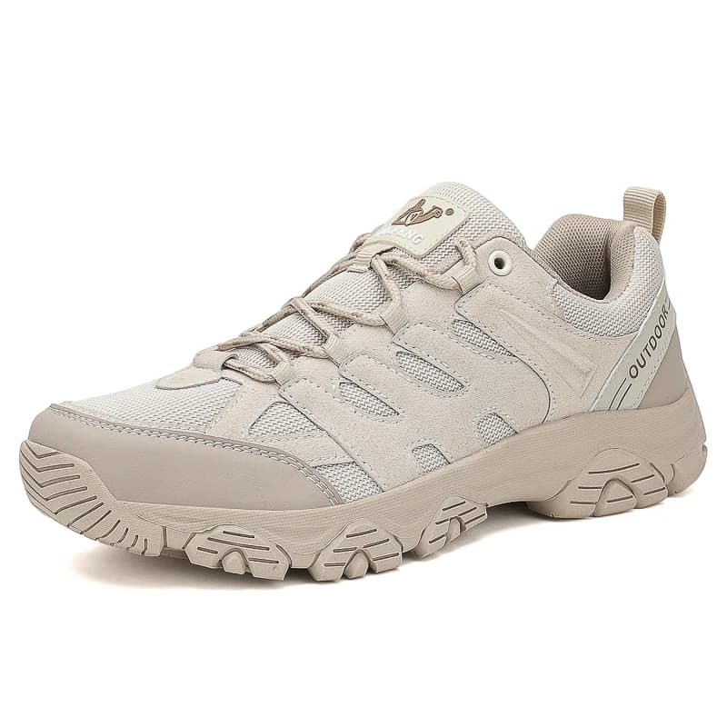 Men Low Top Lace Up Hiking Shoes Anti Slip Shock Absorbing Flat Thick Sole Breathable Casual Trekking Sneakers